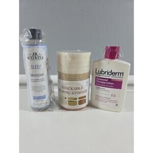 Beauty Bundle 3pc JR Watkins, Lubriderm, Stacking Storage NEW Skin Care